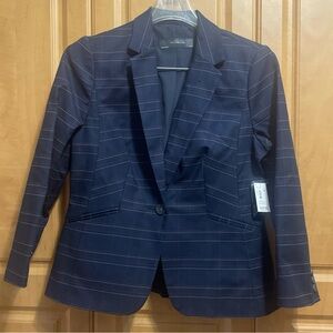 The Limited Dark Blue Checkered Blazer